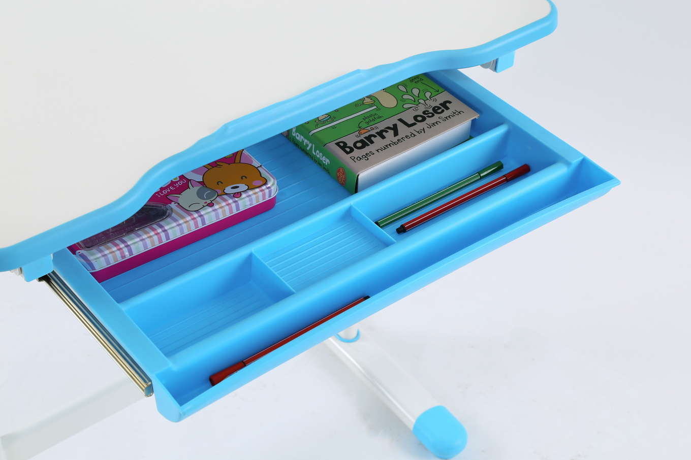 Schreibtisch Set Comfortline Weiss Blau 5