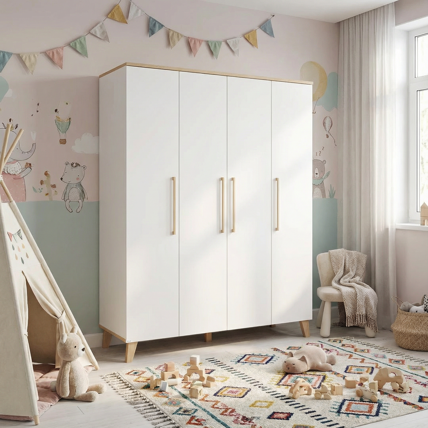 Kleiderschrank Oscar 4-türig 5