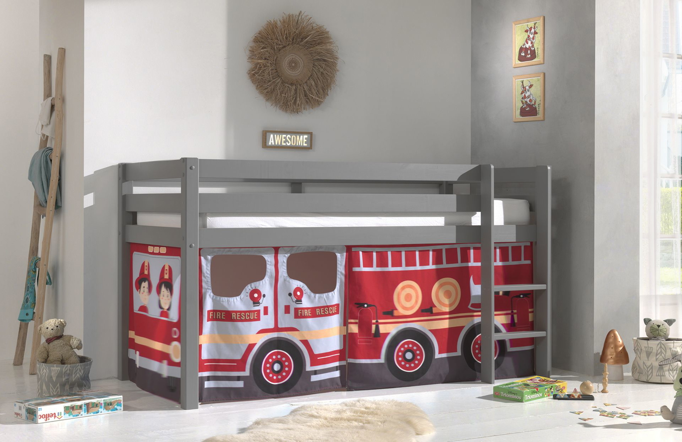 Halbhohes Bett Fire Truck Grau 3