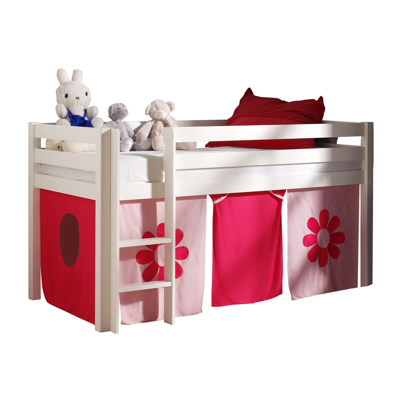 Halbhohes Bett Pink Flower Weiss