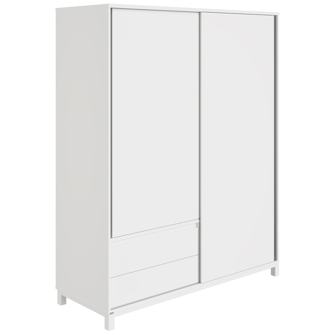 Kleiderschrank Olli mit Schiebetüren 2T2S Weiss 1