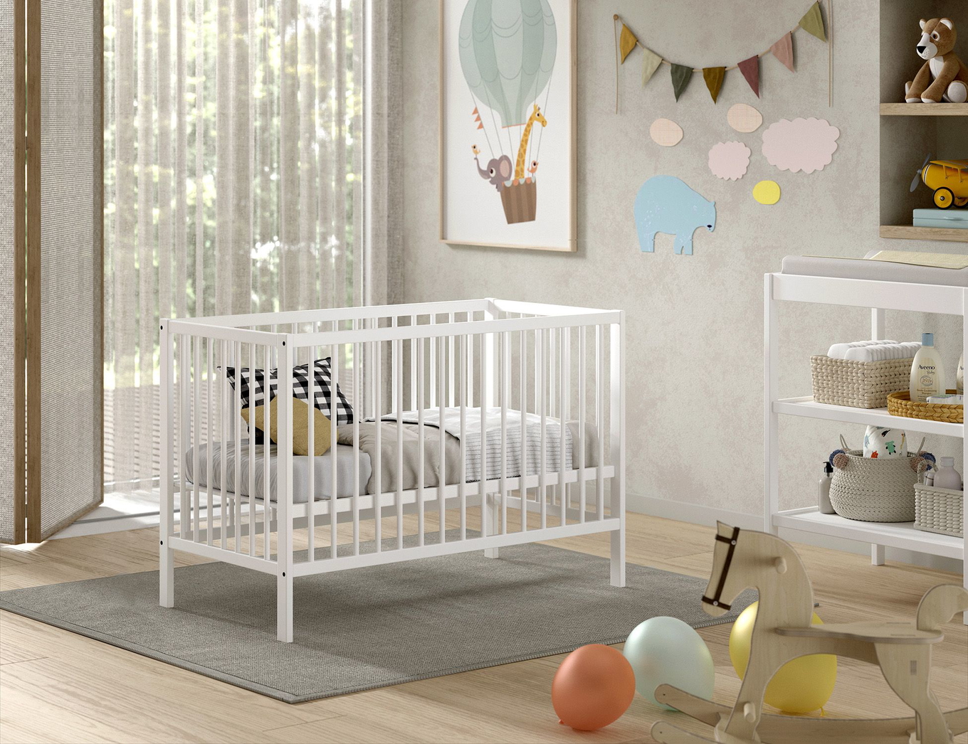 Babybett Dino 60 Weiss 3