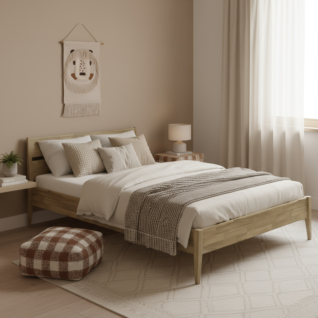 Bett Stiene Eiche, 120 x 200 cm 2