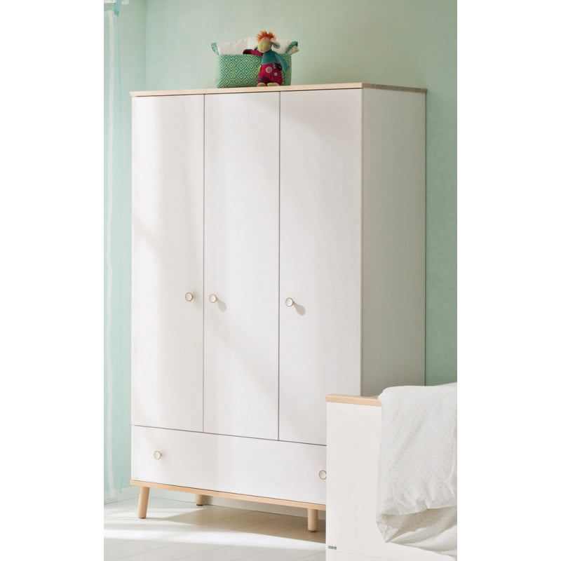 Kleiderschrank Ylvie 3-türig Weiss 6