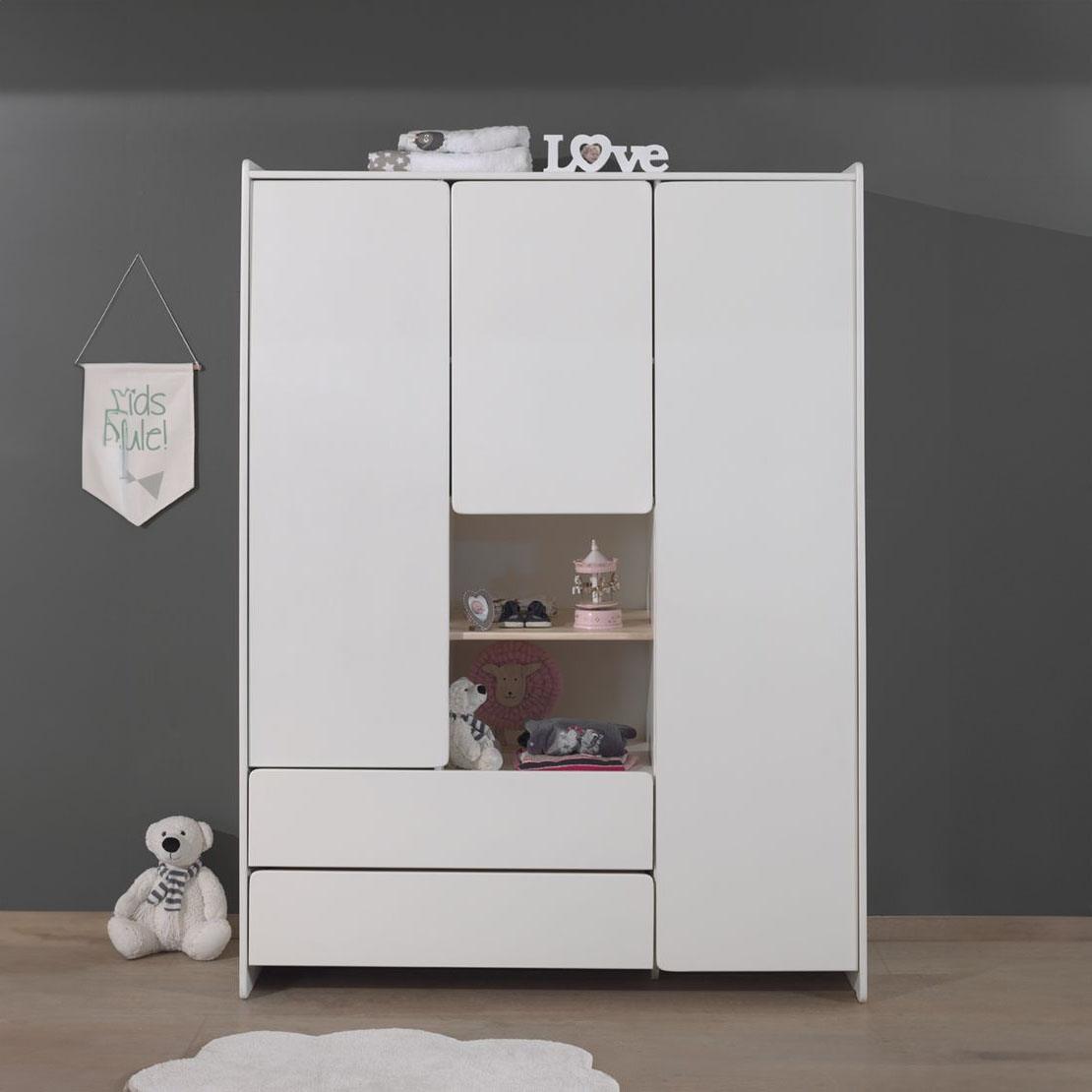 Kleiderschrank Kiddy 3-türig 2