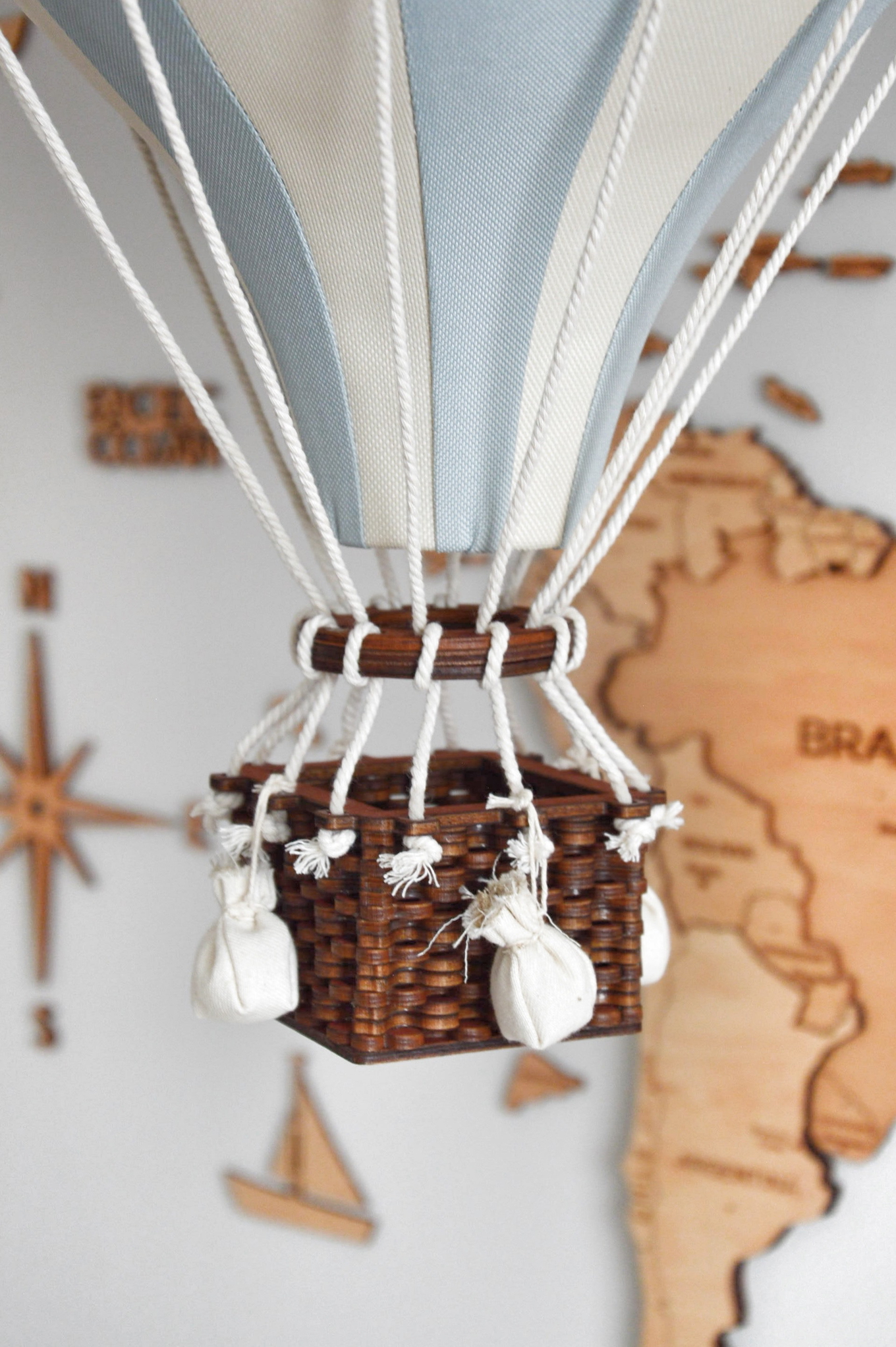 Deko Heissluftballon Beige Mintgrau M 3