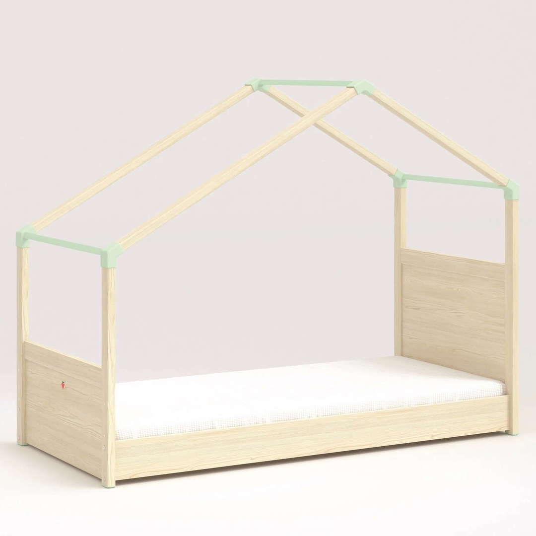 Hausbett Montes mit Seitendach Natur 1