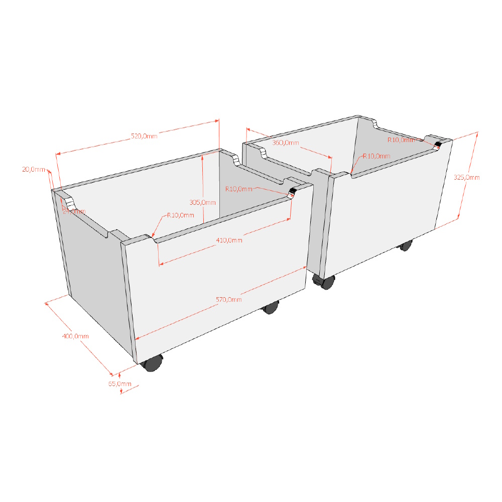 Schubladen 2er-Set Forrest Holz 3