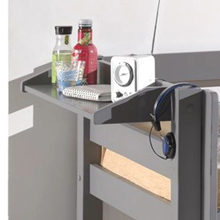 Bett Pino mit Rutsche inkl. Hängeablage & Schubladen 2er-Set Grau 4