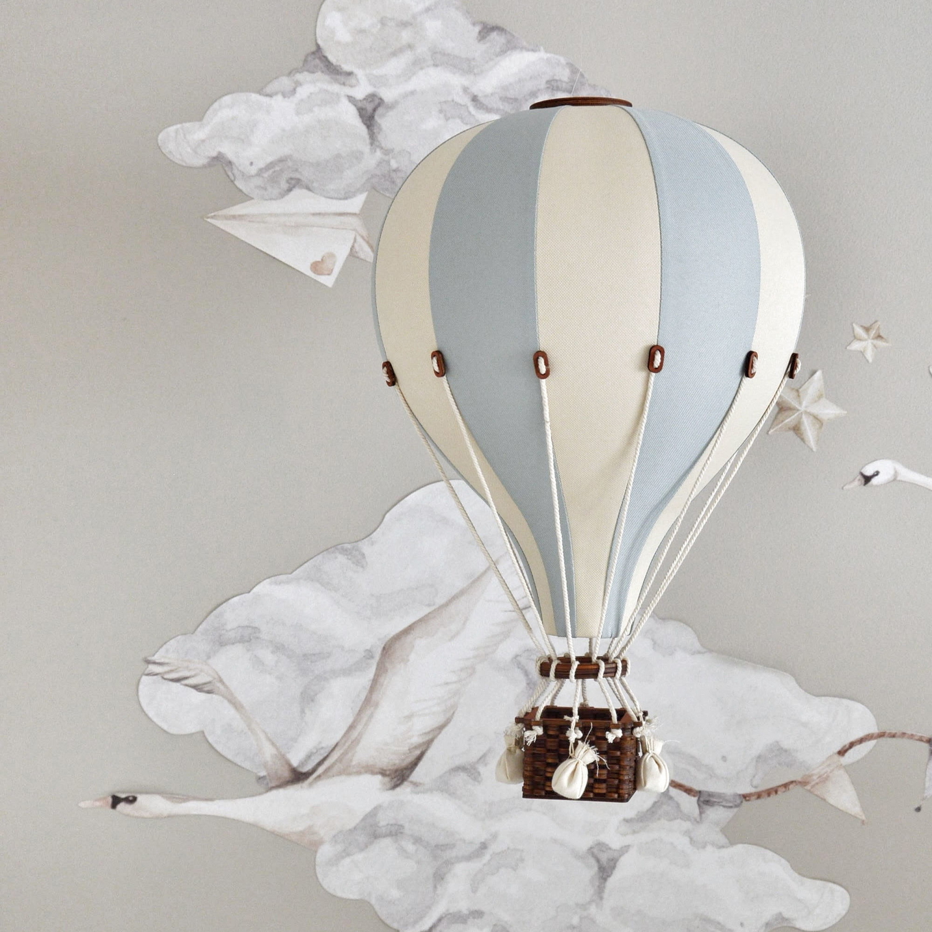 Deko Heissluftballon Beige Mintgrau M 2
