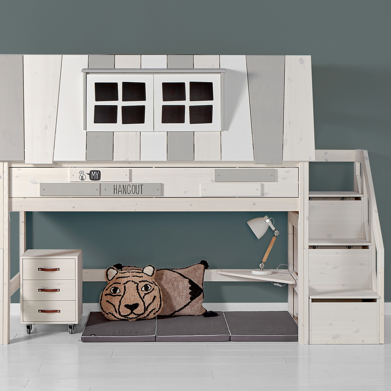 Treppe Lifetime für Halbhohes Bett Weiss lasiert #2