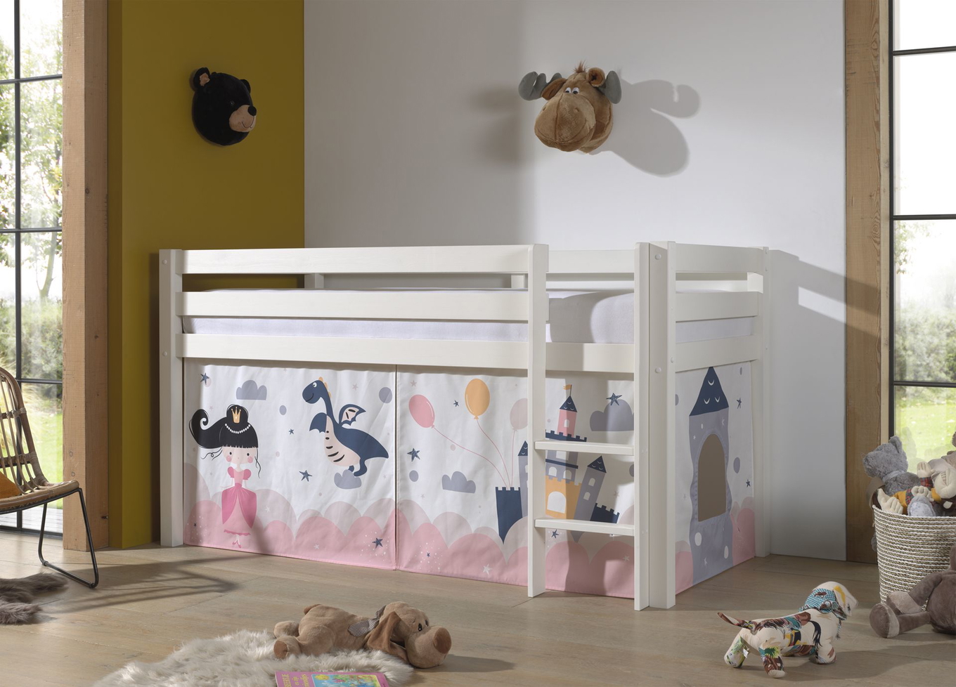 Halbhohes Bett Princess Sophie Weiss 3