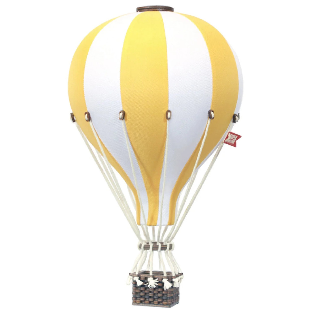 Deko Heissluftballon Weiss Gelb M