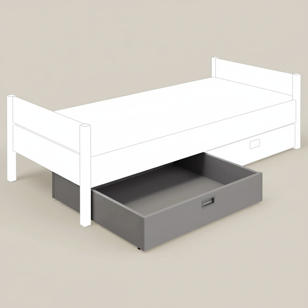 Bettschublade 1/2 Sten Schiefergrau 3
