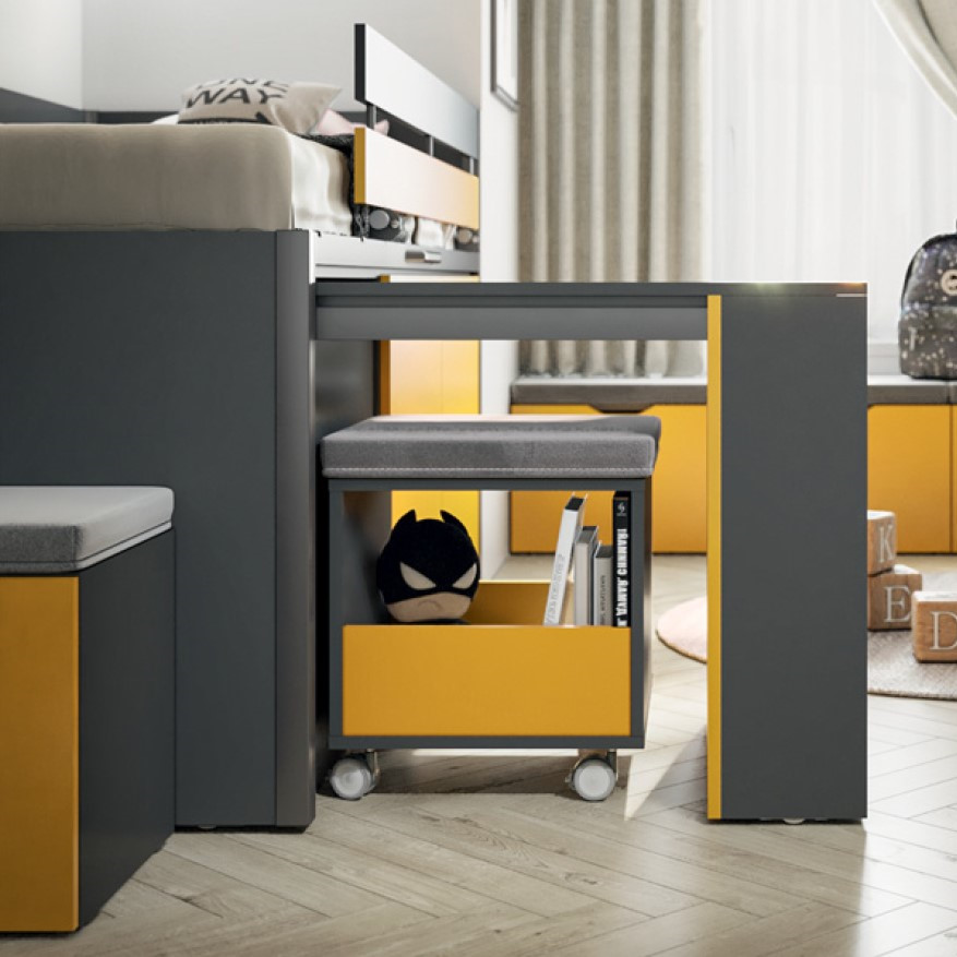 Halbhohes Bett Sky Lite Gelb 4