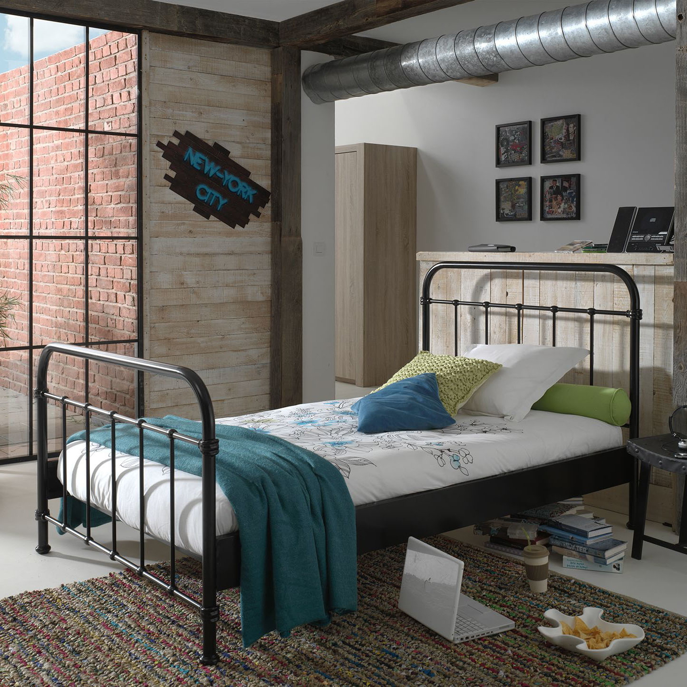 Metallbett New York 120 Schwarz #2