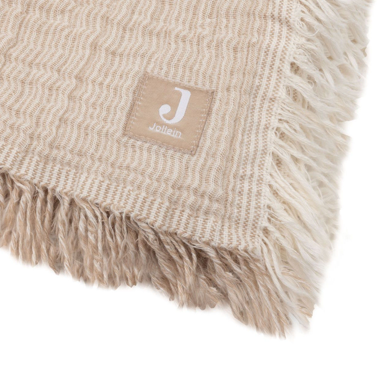 Babydecke Fringe Stripe Biscuit 5