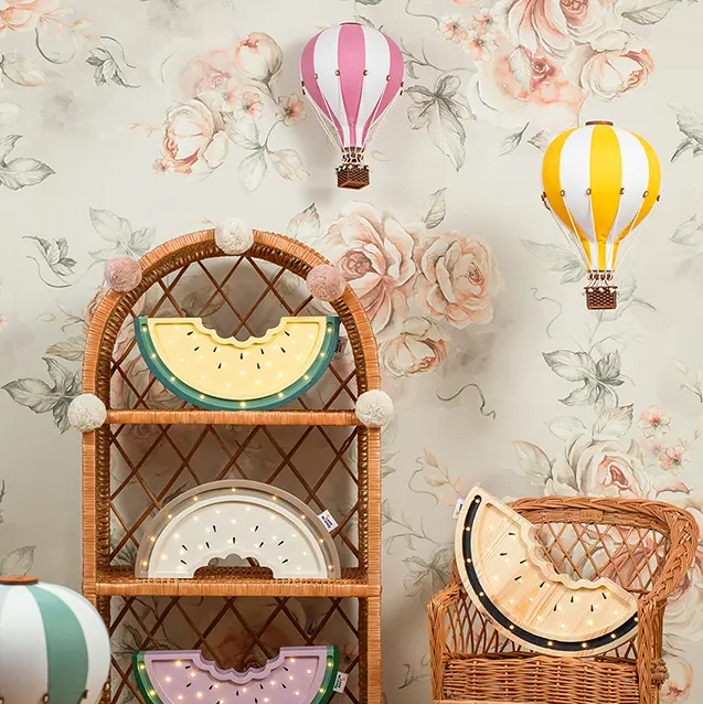Deko Heissluftballon Weiss Pink L 2