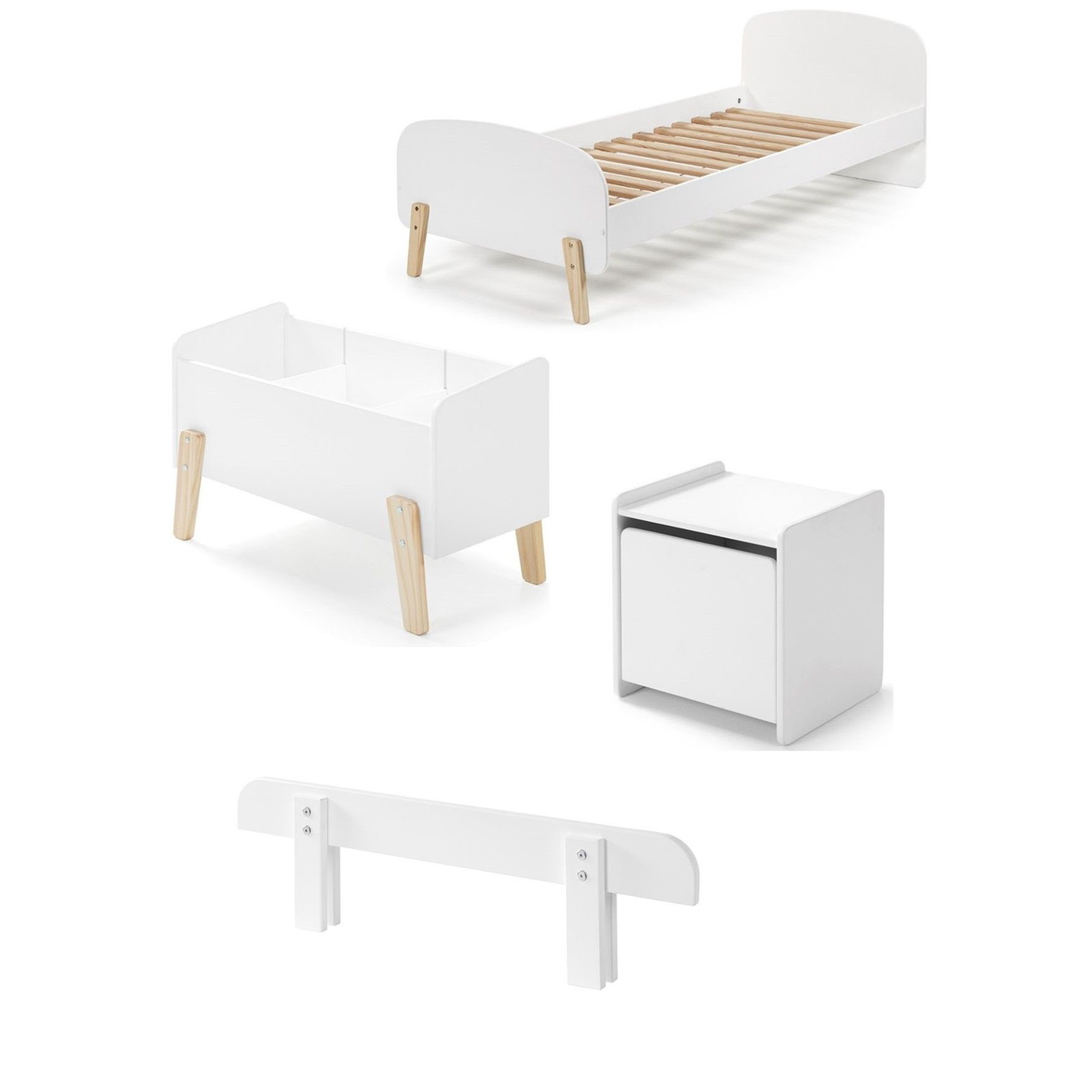 Kinderzimmer Kiddy 4-teilig Set B Weiss