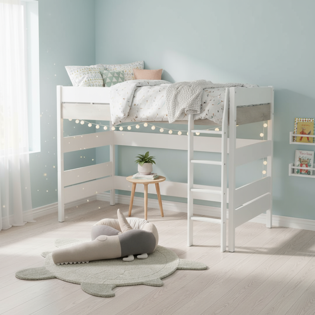 Mittelhohes Bett Kira Nautik mit Schrägleiter, 90 x 200 cm 2