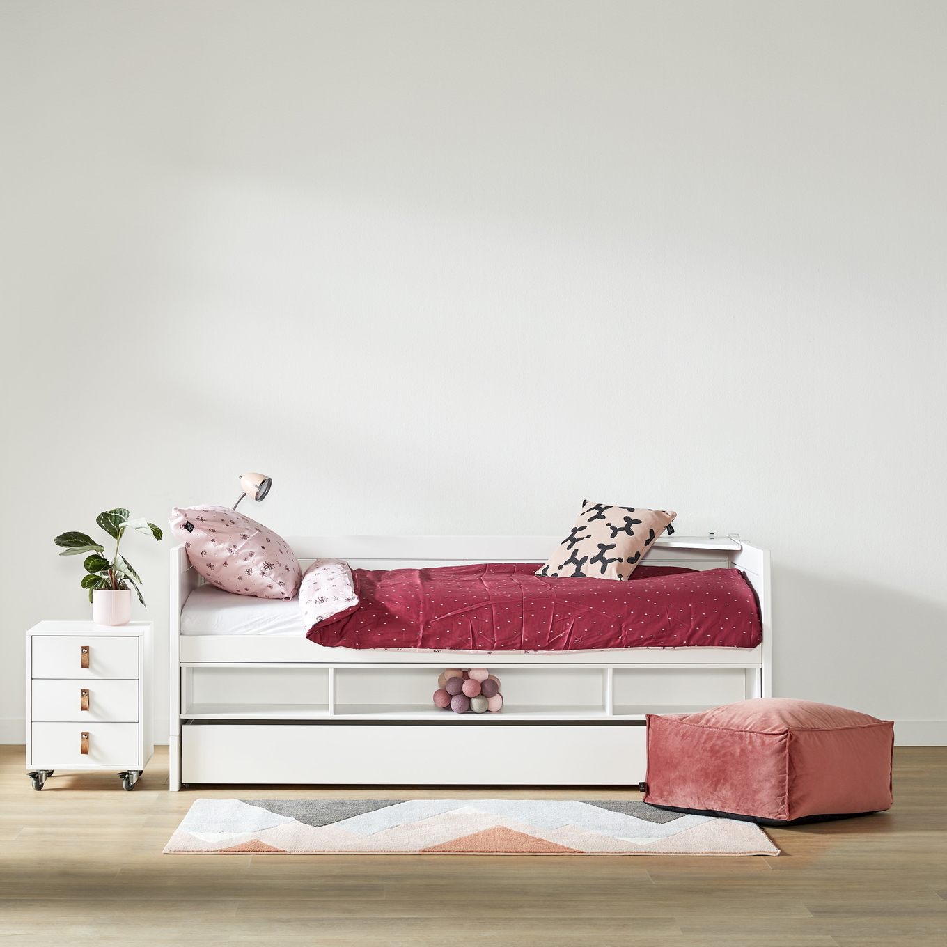Kojenbett mit Regal und Bettkasten Weiss, Deluxe Lattenrost 2
