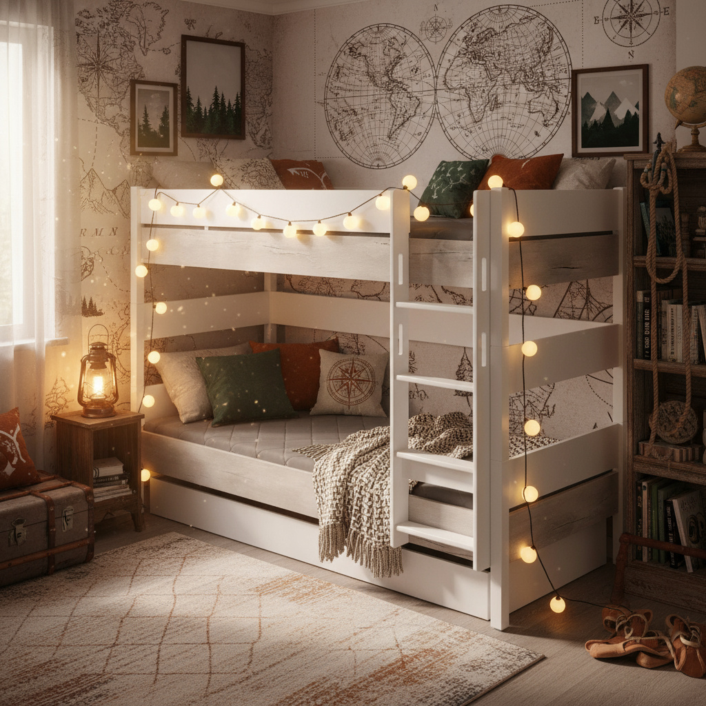 Etagenbett Kira Nautik mit gerader Leiter, 120 x 200 cm 3