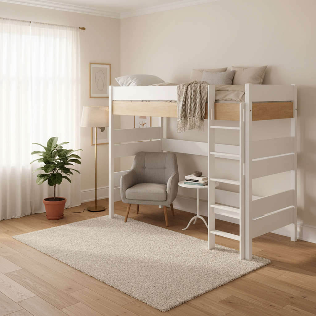 Hochbett Kira Nebraska mit gerader Leiter, 120 x 200 cm 3