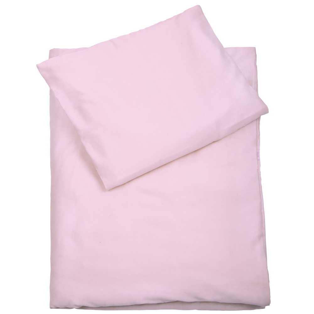 Baby Bettwäsche Uni Rosa 1
