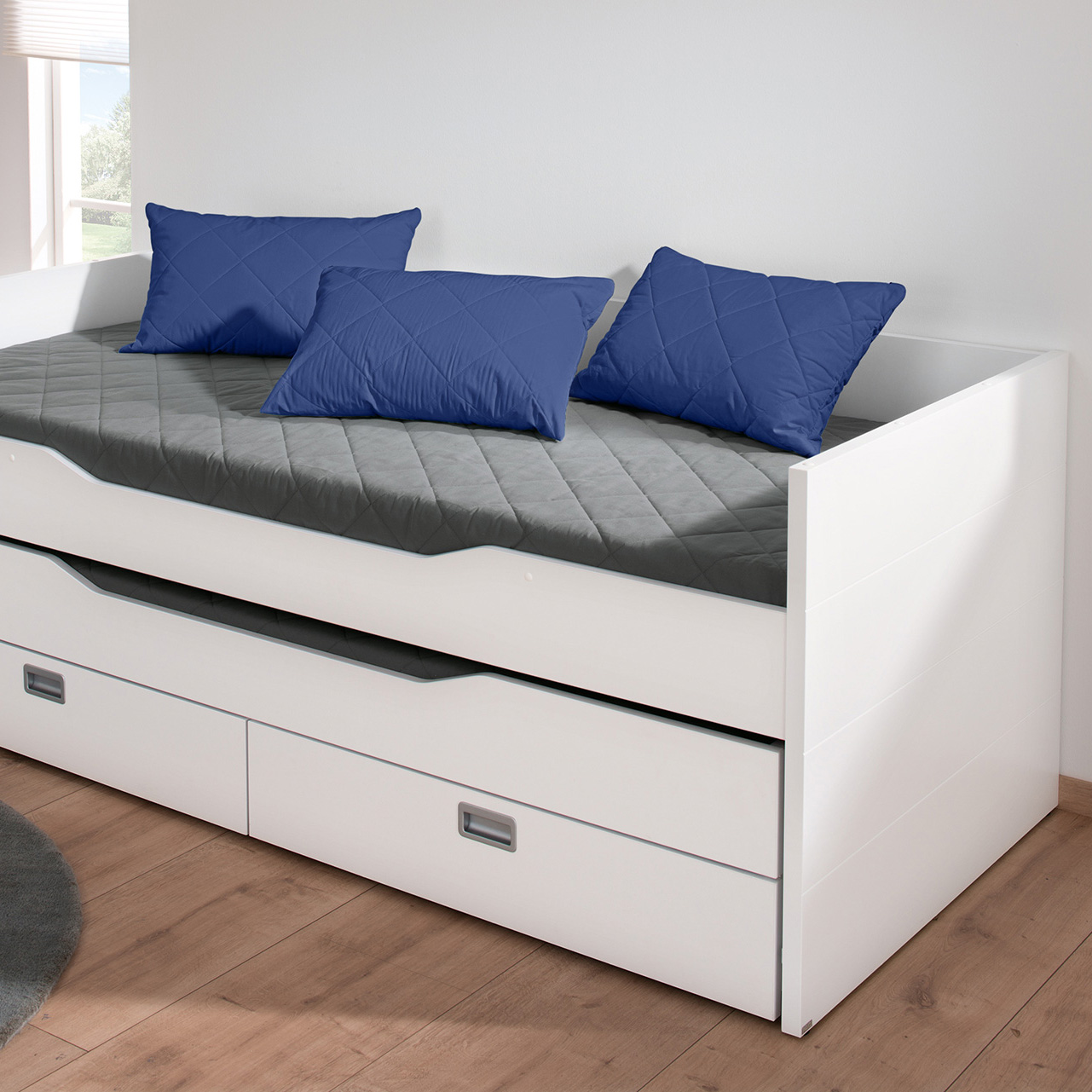 Partykissen Lang aus Baumwolle Dunkelblau