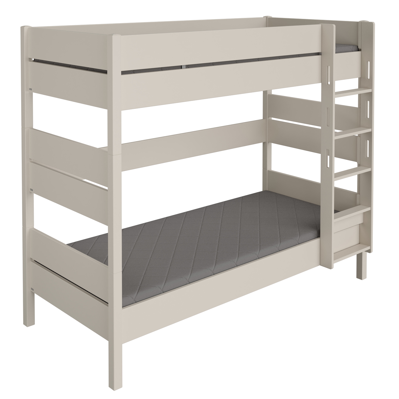 Hohes Etagenbett Tiago Beige, mit gerader Leiter, 90 x 200 cm