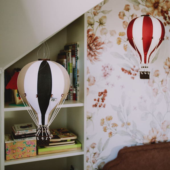 Deko Heissluftballon Weiss Gold Schwarz S 2