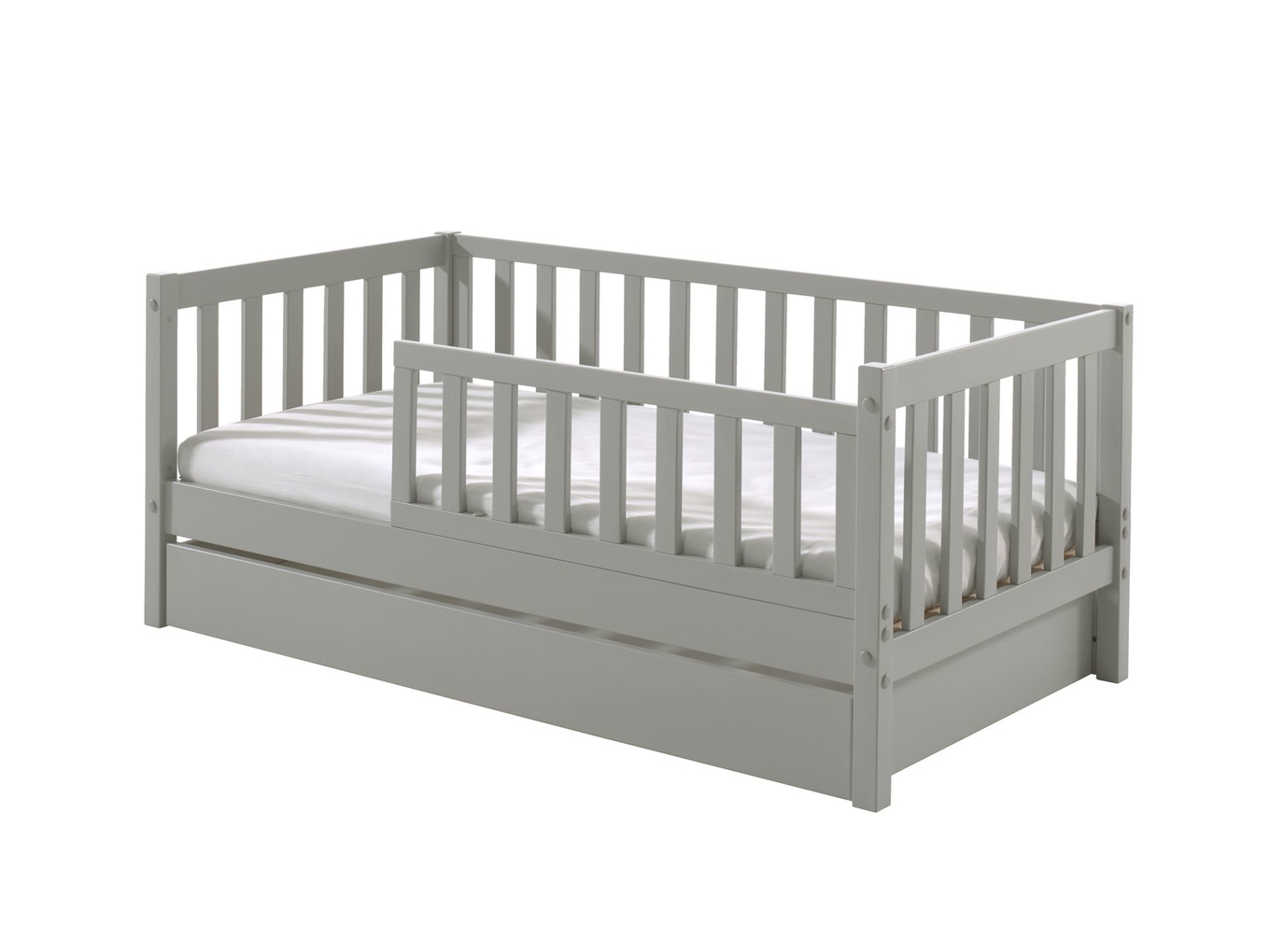 Juniorbett Peuterbed 70 x 140 cm inkl. Ausziehkasten Grau 4