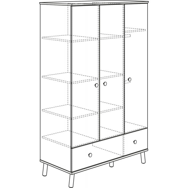 Kleiderschrank Ylvie 3-türig Weiss 13