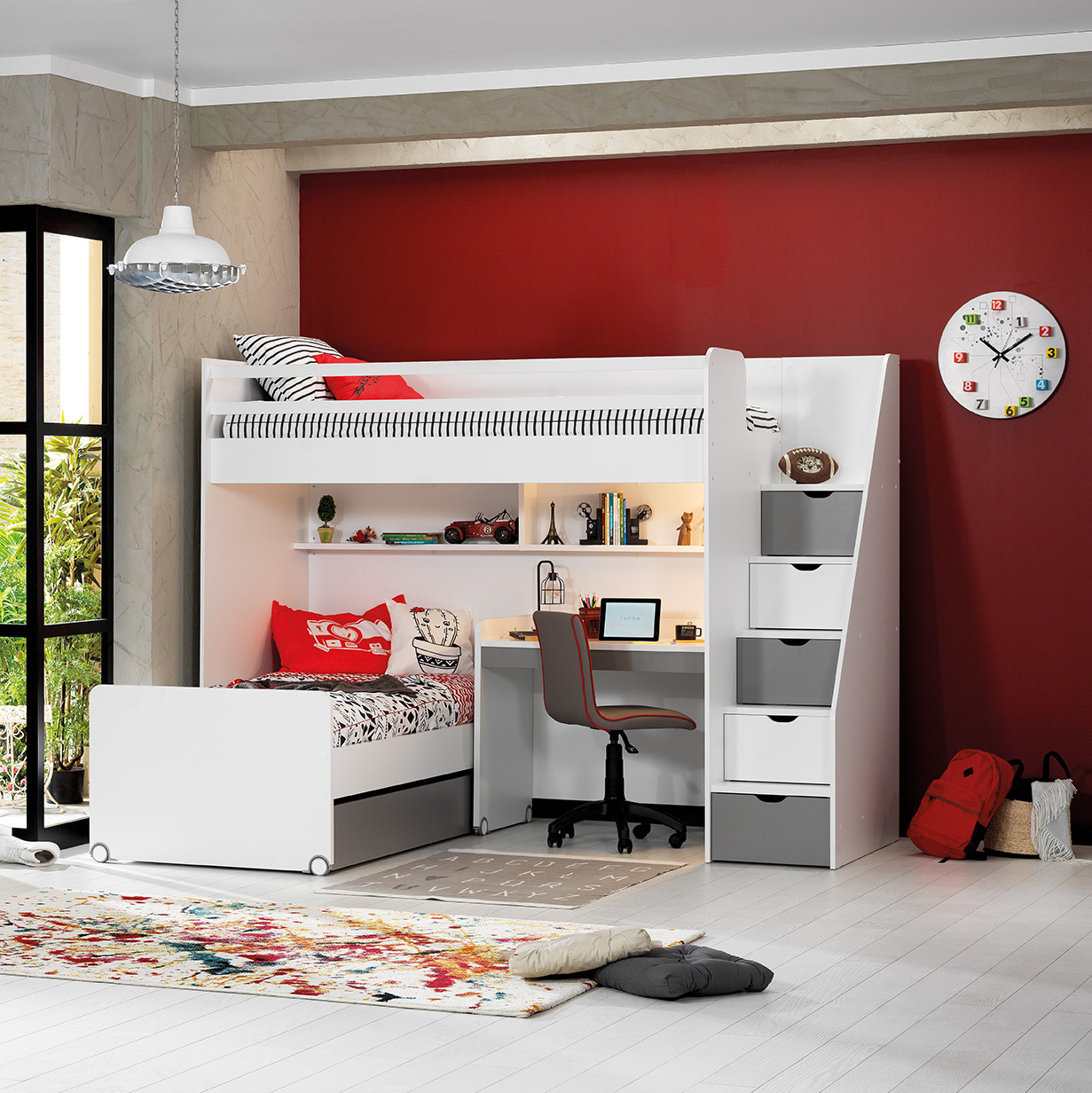 Hochbett Neo Set Grau, Set 3