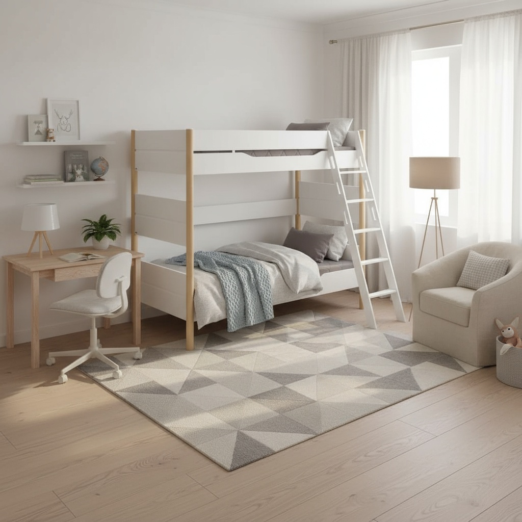 Hohes Etagenbett Ylvie Birke, mit Schrägleiter, 90 x 200 cm 4