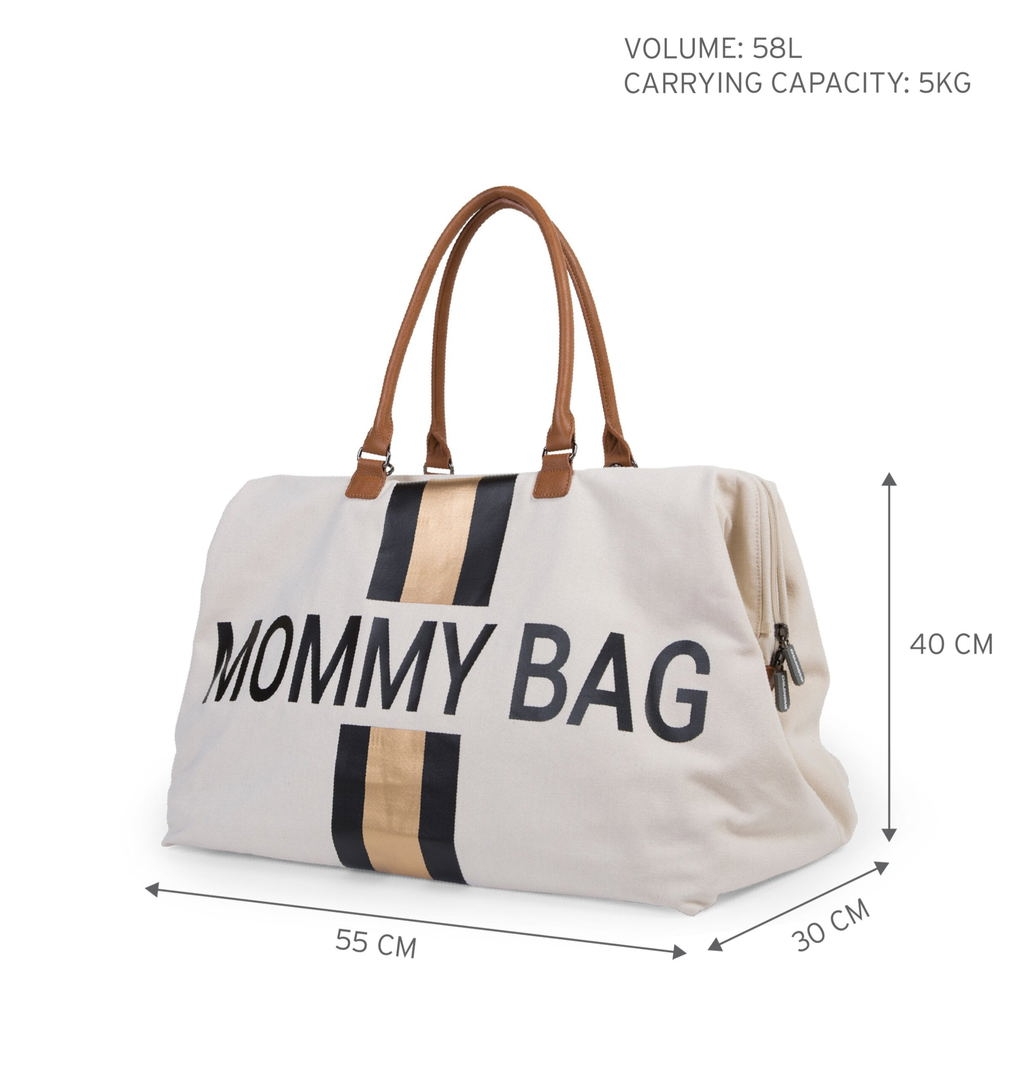 Mommy Bag Creme Streifen Schwarz Gold 5