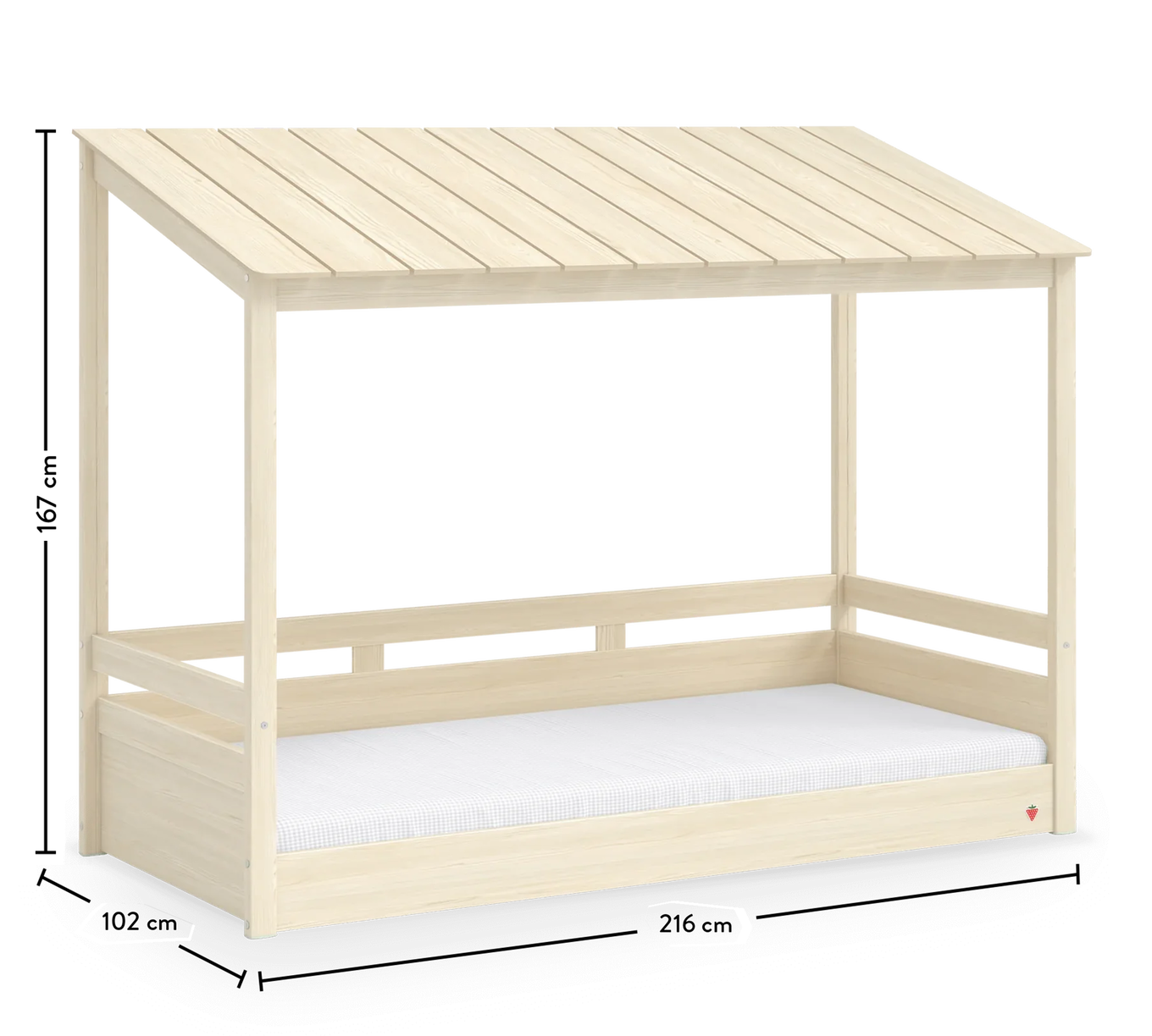 Hausbett Montes mit Dach Natur 5