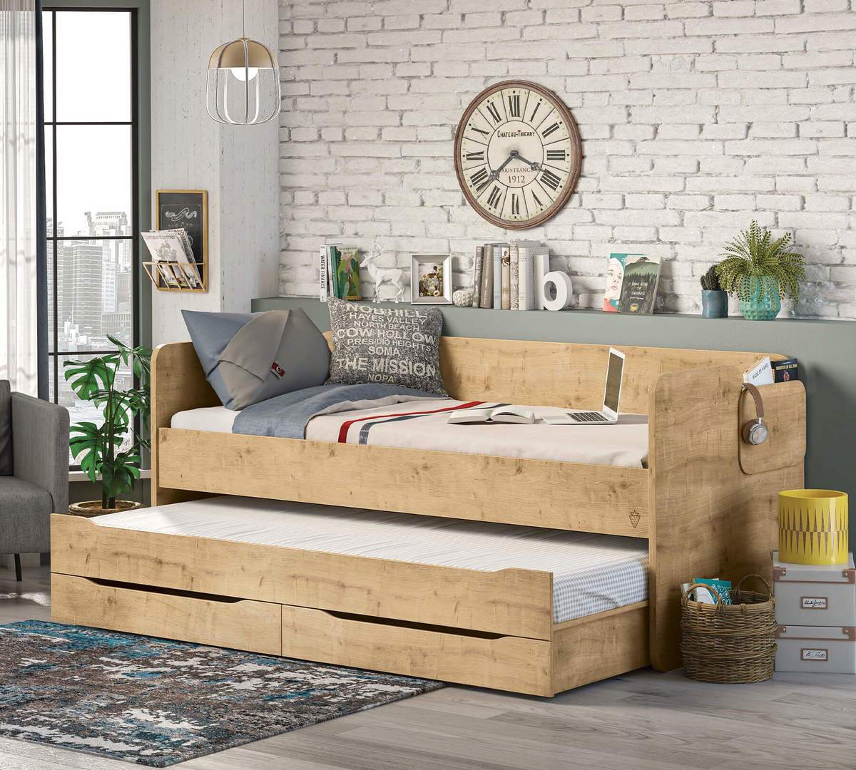 Ausziehbett Studio Mocha 90x200cm mit Schubladen #2