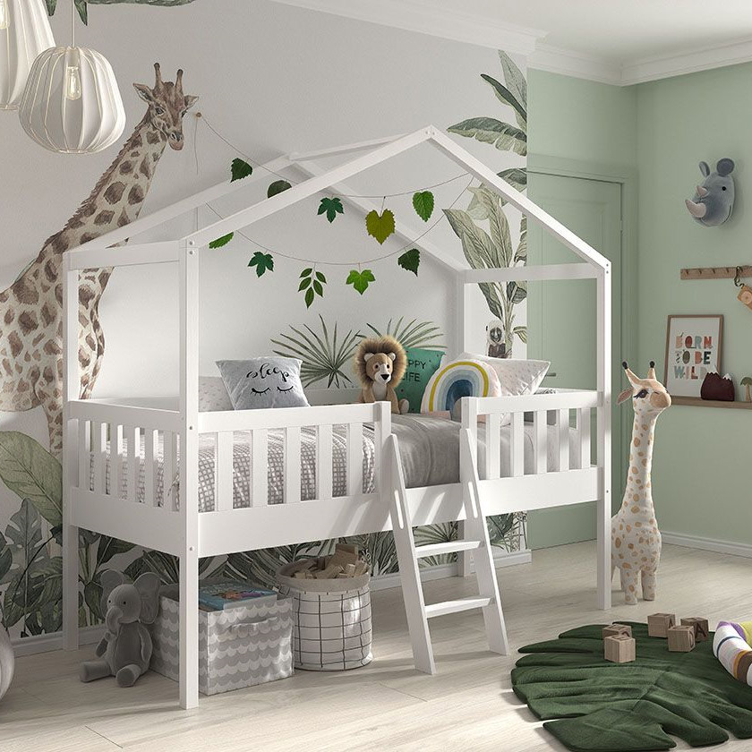 Hausbett Dallas mit Leiter Weiss 3