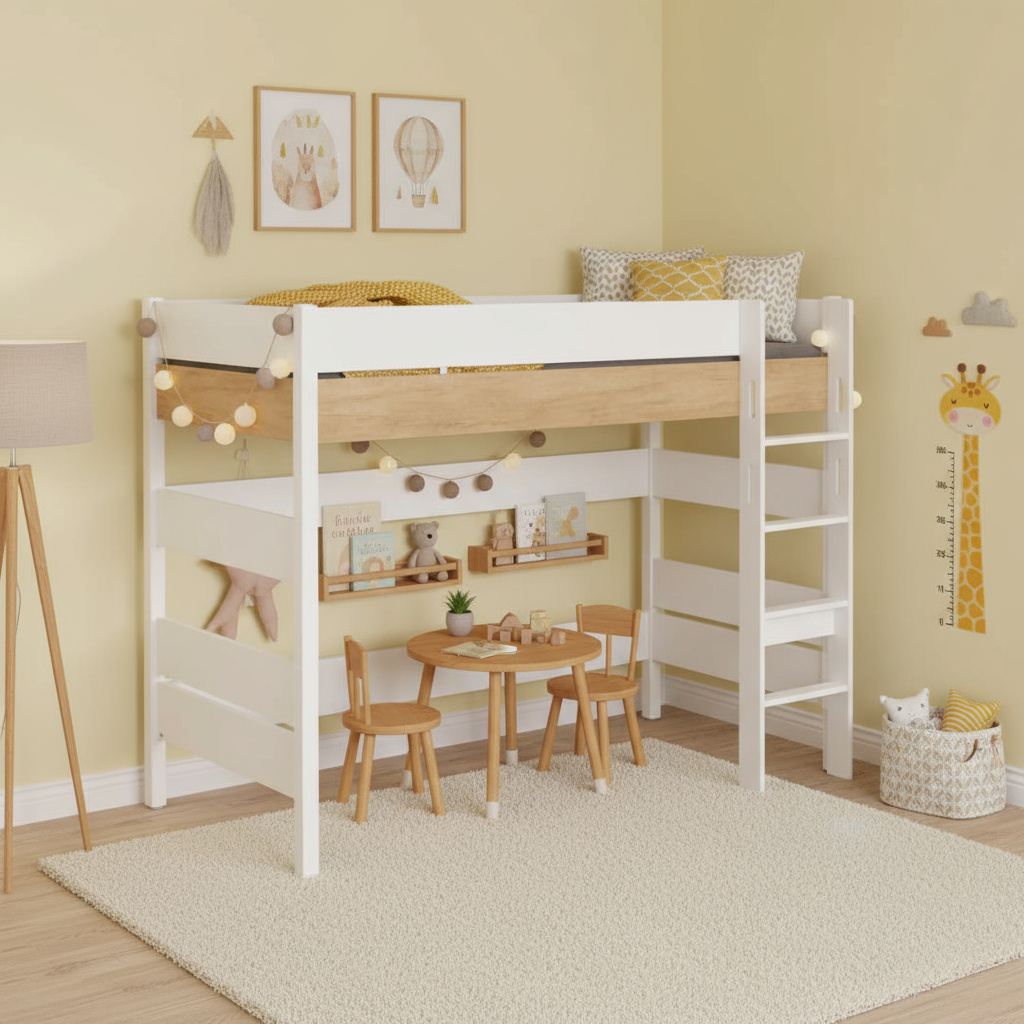 Mittelhohes Bett Kira Nebraska mit gerader Leiter, 90 x 200 cm 5