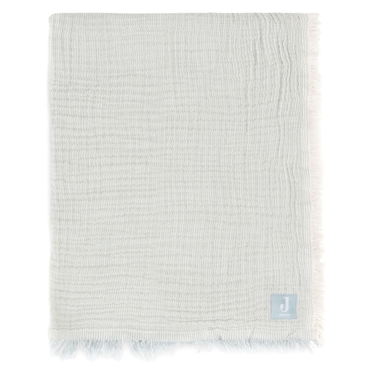 Babydecke Fringe Stripe Sea Green 1