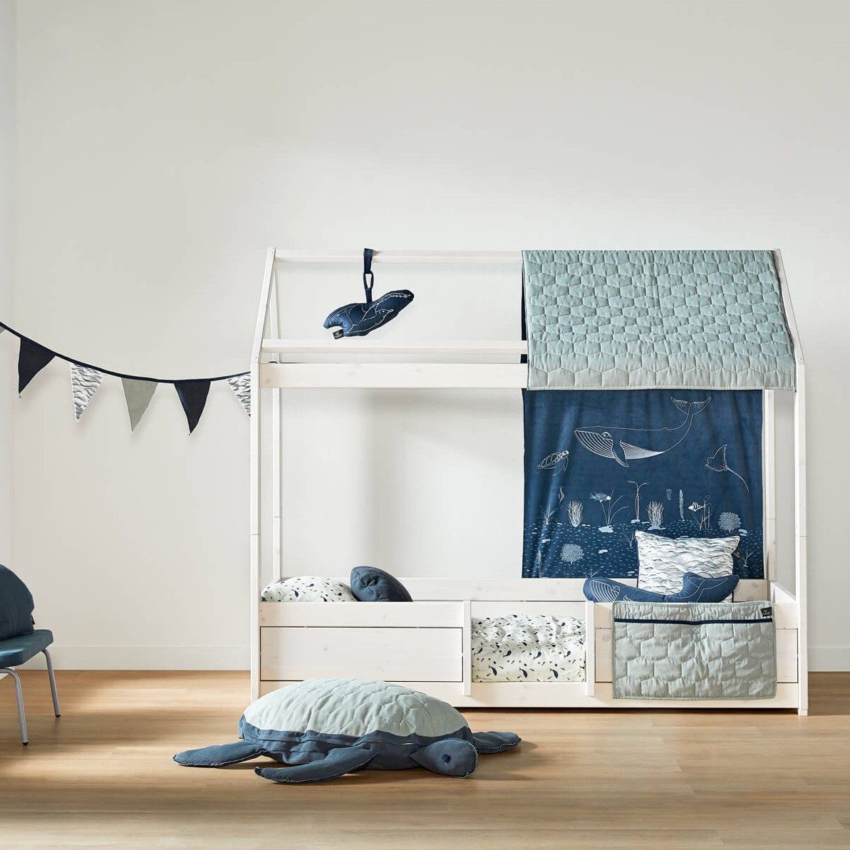 4 in 1 Hausbett Weiss lasiert, Rollrost #2