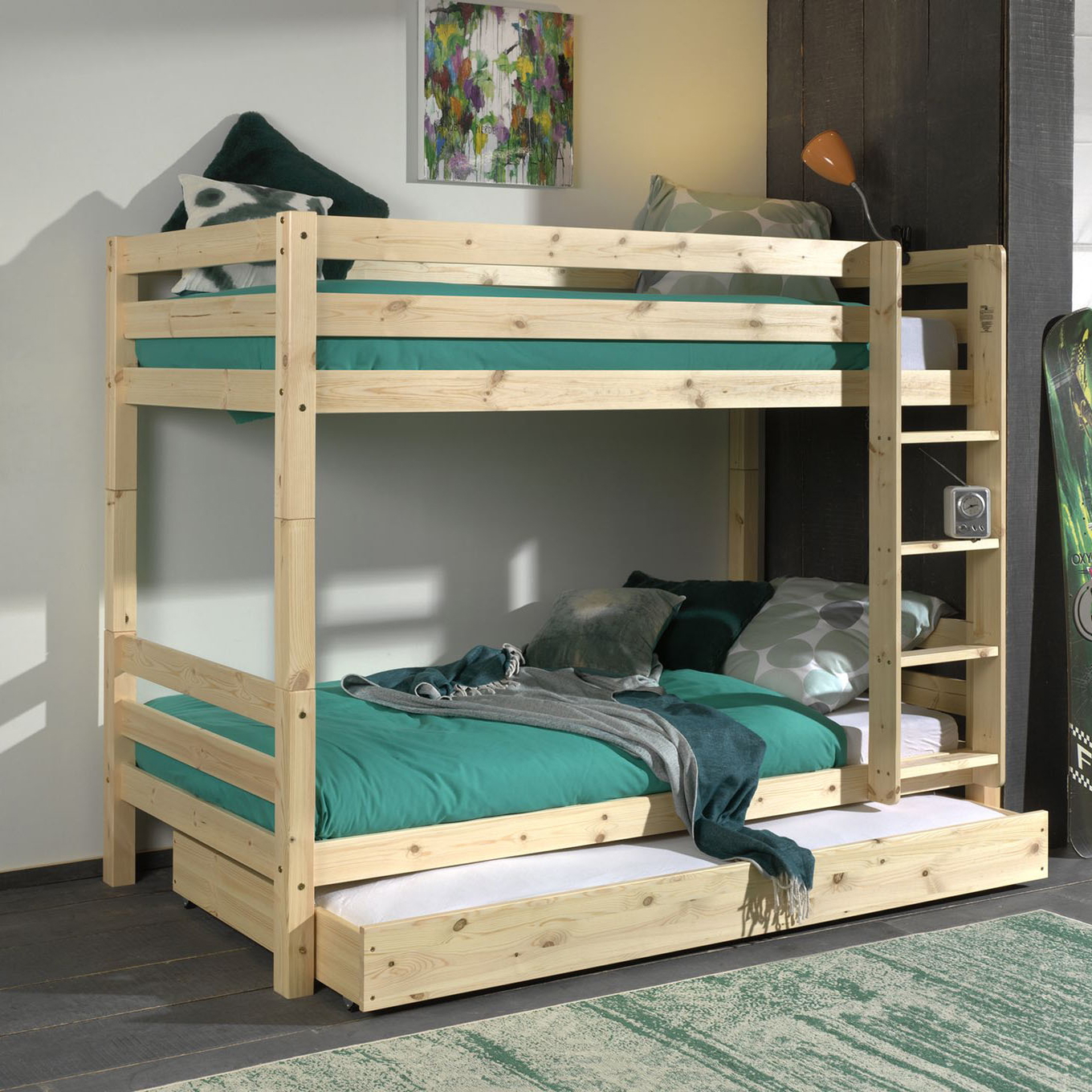 Etagenbett Pino Hoch inkl. Ausziehkasten Holz 2