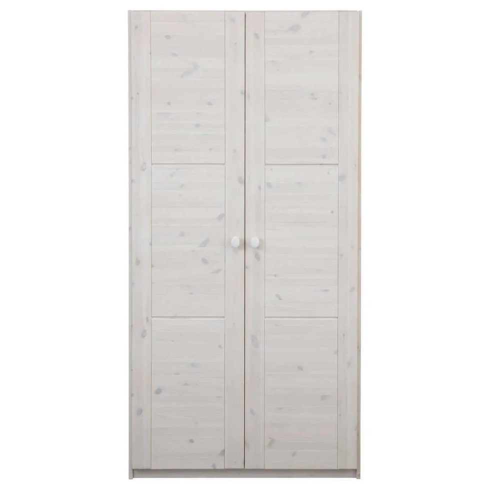 Kleiderschrank Lifetime Weiss lasiert, 2-türig