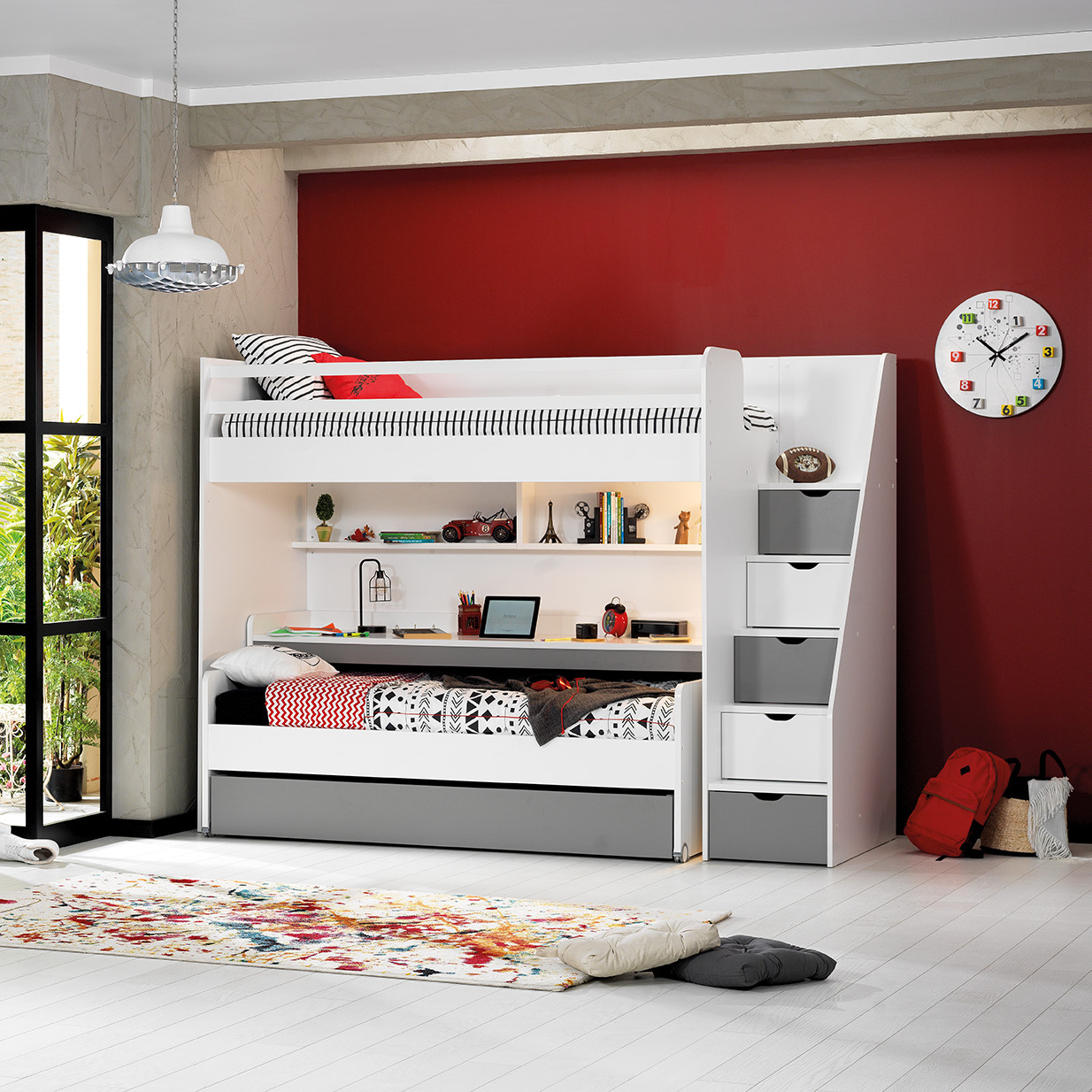 Hochbett Neo Set Grau, Set 1 3