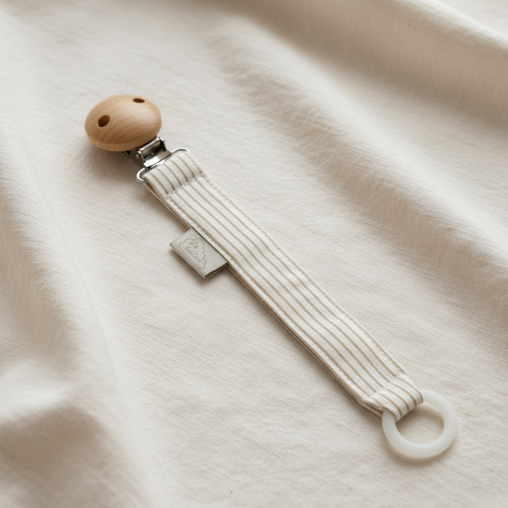 Schnullerkette Classic Stripes Camel 3