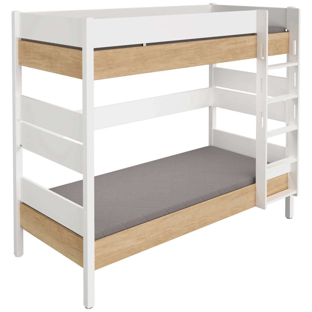 Hohes Etagenbett Kira Nebraska mit gerader Leiter, 90 x 200 cm