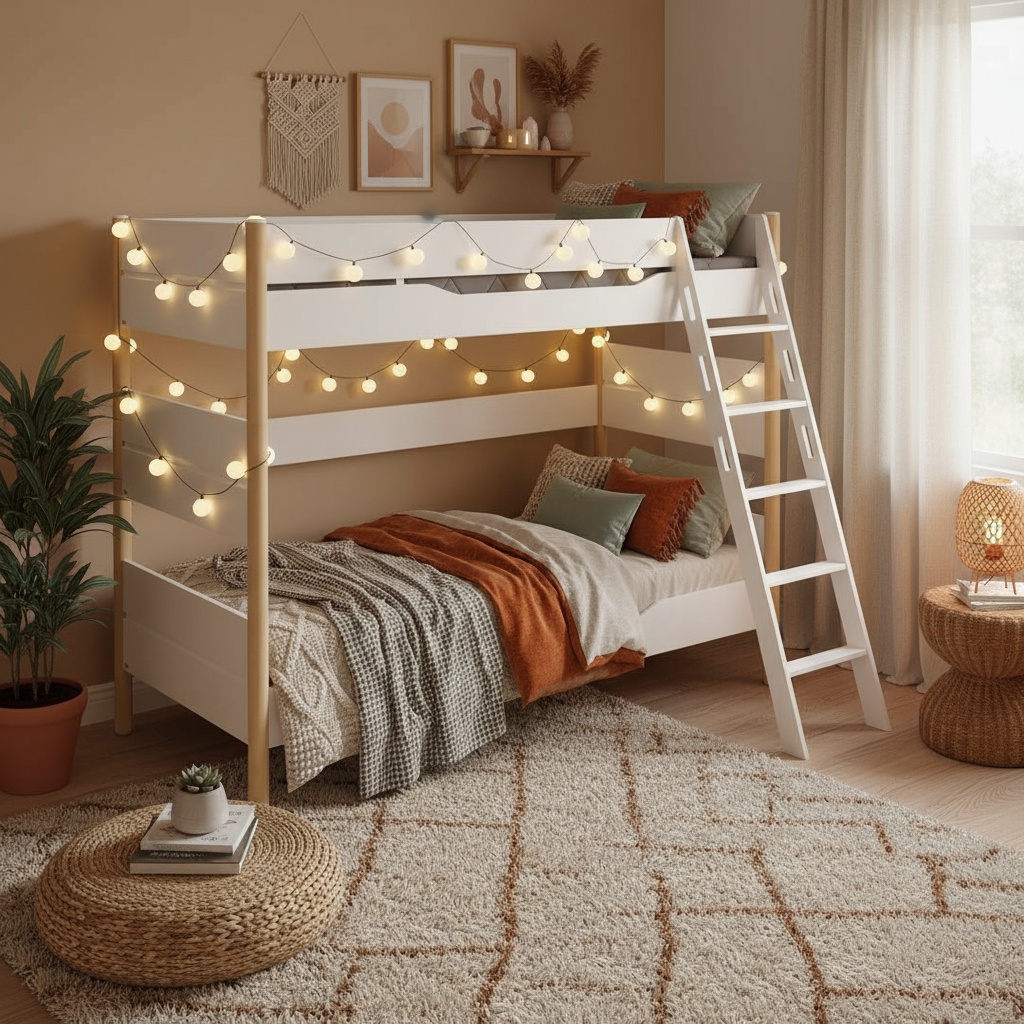 Hohes Etagenbett Ylvie Birke, mit Schrägleiter, 90 x 200 cm 5