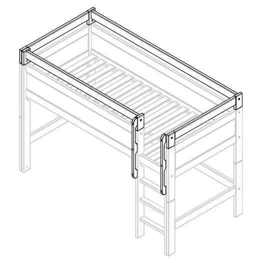 Sicherheitserhöhung offene Front für gerade Leiter Weiss 1