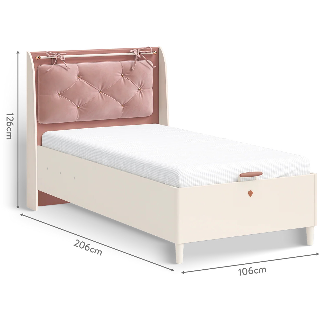 Bett Elegance mit Stauraum, mit Kopfteil, 100 x 200 cm 5